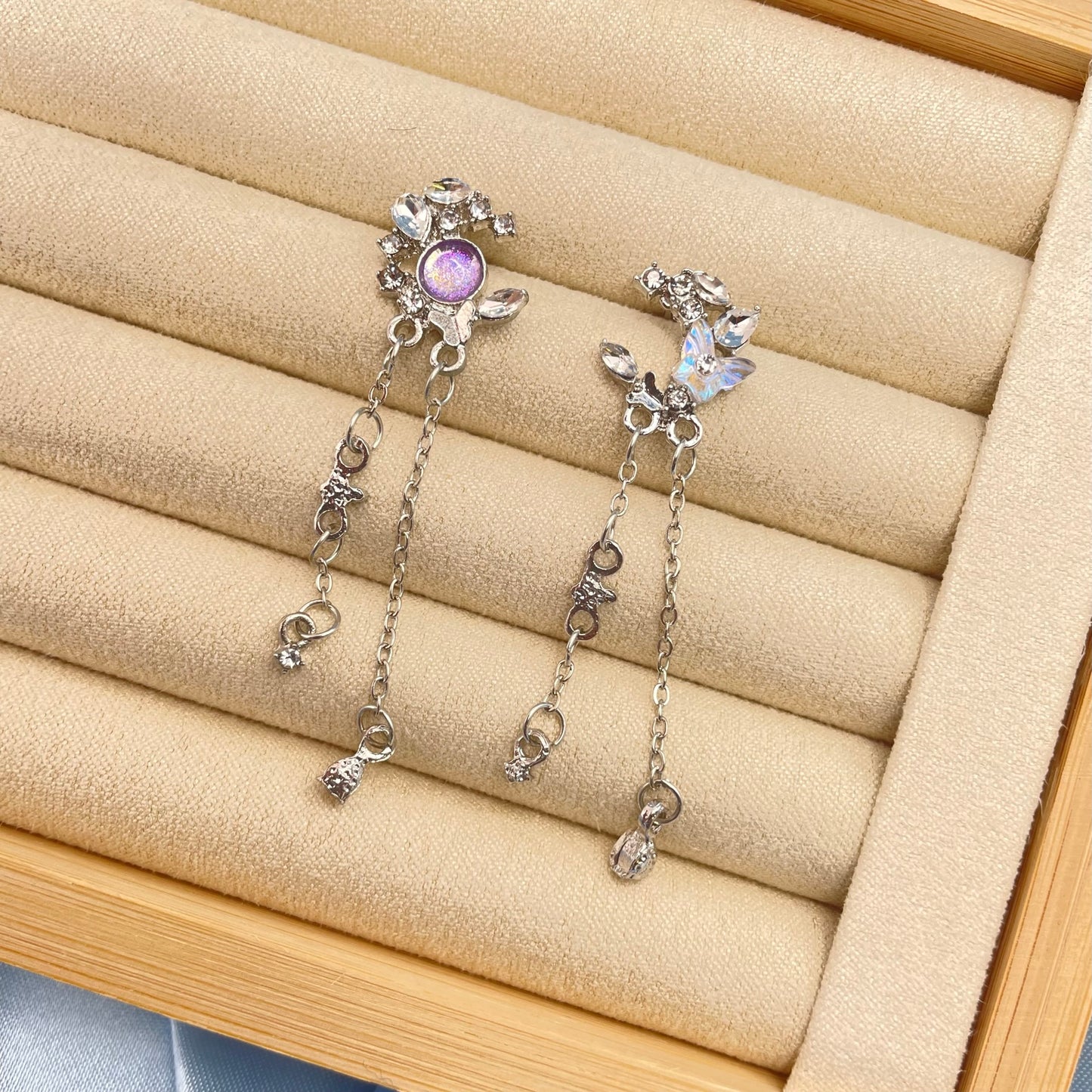 Butterfly Moon Tassel Earrings