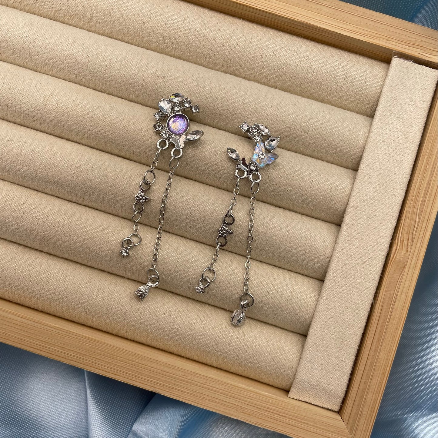 Butterfly Moon Tassel Earrings