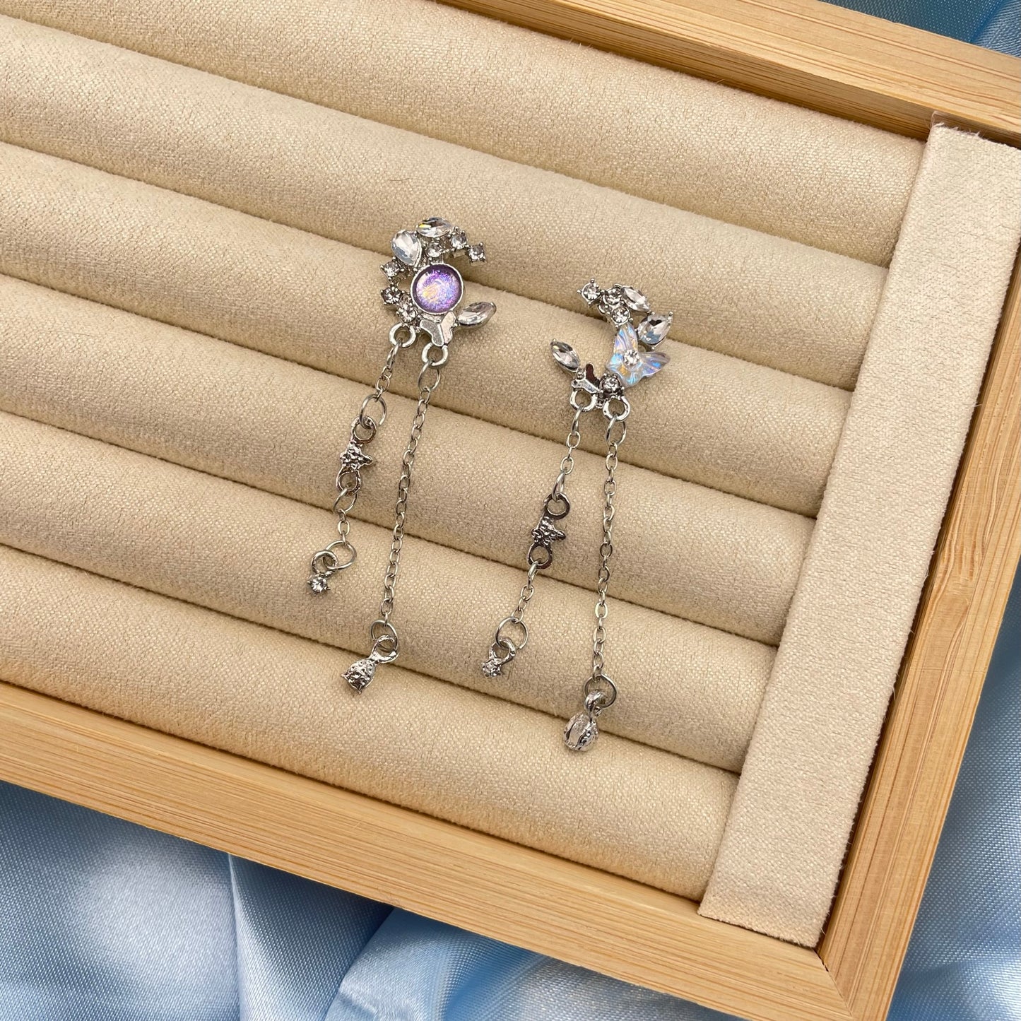 Butterfly Moon Tassel Earrings