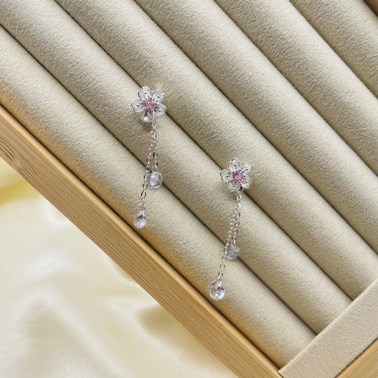 White Cherry Blossom Earrings
