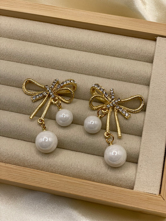 Golden Bow Earrings