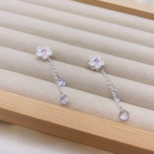 White Cherry Blossom Earrings