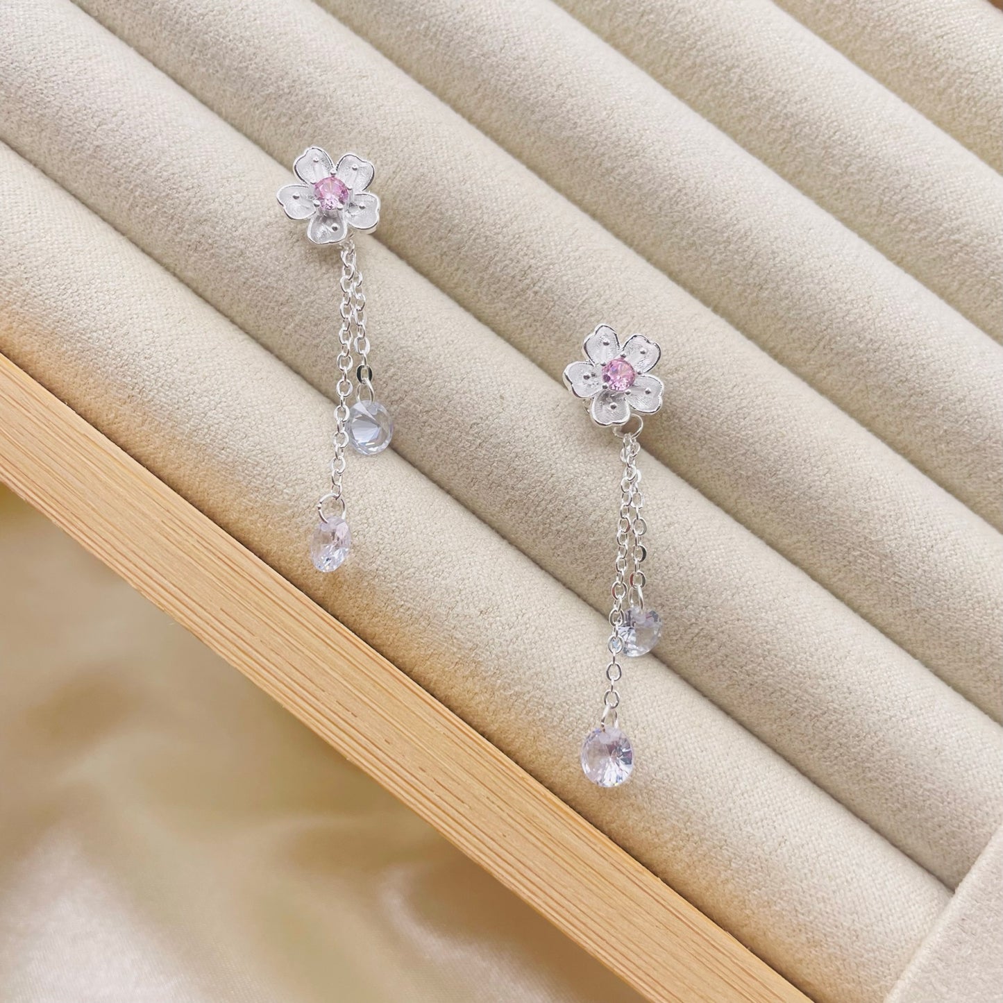 White Cherry Blossom Earrings